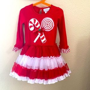 Candy candy holiday dress with appliqué